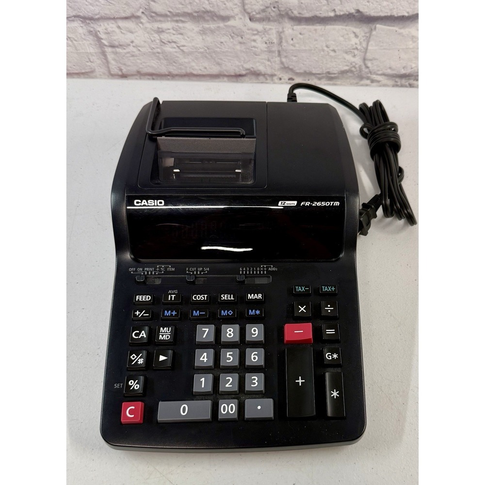Casio FR-2650TM Desktop Printing Calculator Large Keys Large LCD Power Cord MINT